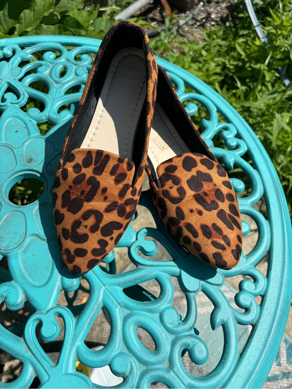 SHEIN Leopard Print Pointed Toe Flats - Brown & Black